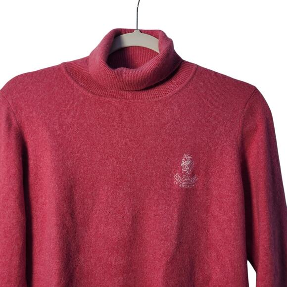 Peter Millar Women's L Pink Cashmere Turtleneck Sweater Old Course St. Andrews - Picture 2 of 11